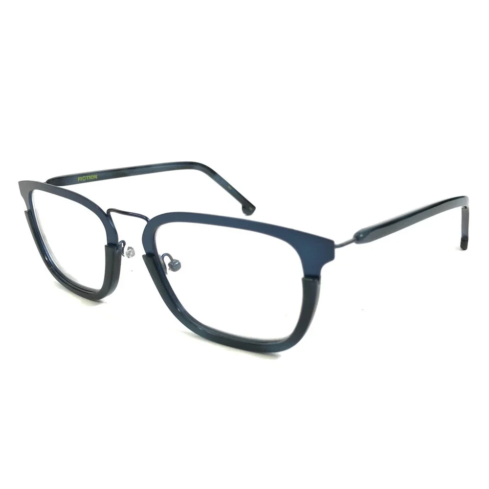 Fiction Eyeglasses Frames POST BLWV Matte Blue Square Full Rim 51-20-140